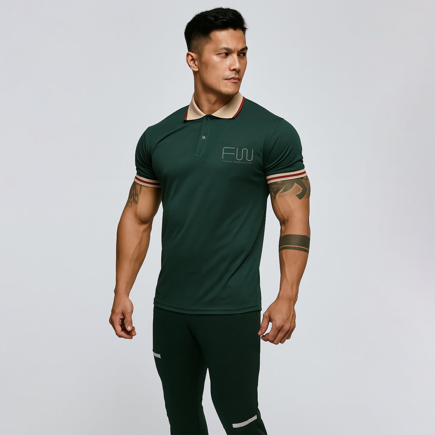 FIREOX Men’s Workaletics 3.0 Polo, Bottle Green