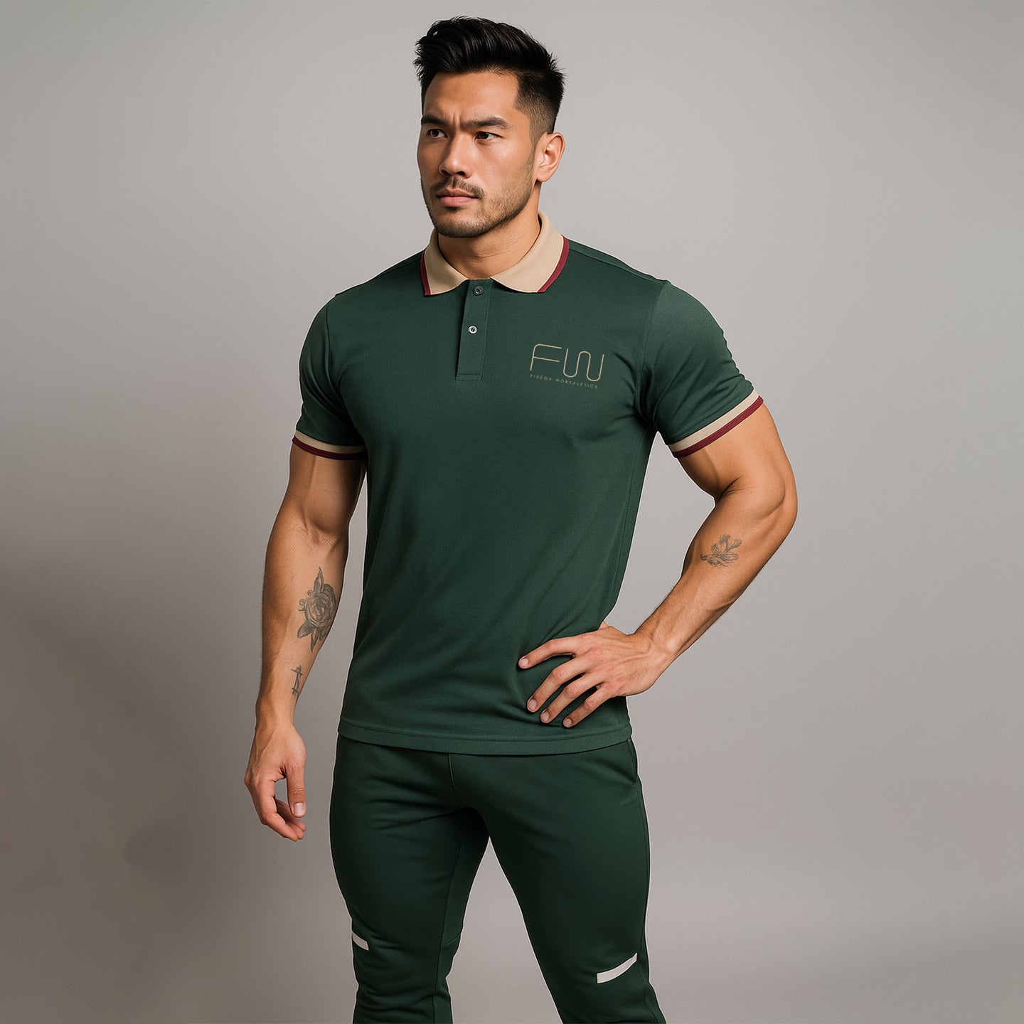 FIREOX Men’s Workaletics 3.0 Polo, Bottle Green