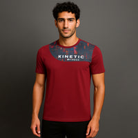 FIREOX Men’s Kinetic Actifit T-Shirt, Maroon, D2, 2025