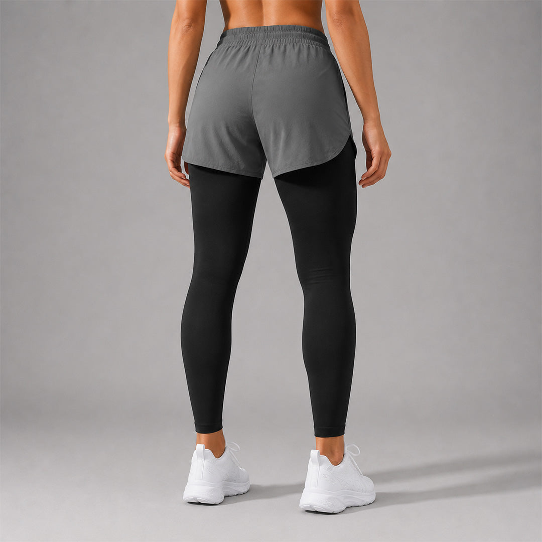FIREOX Women Double Shorts Full, Charcoal-1, 2026