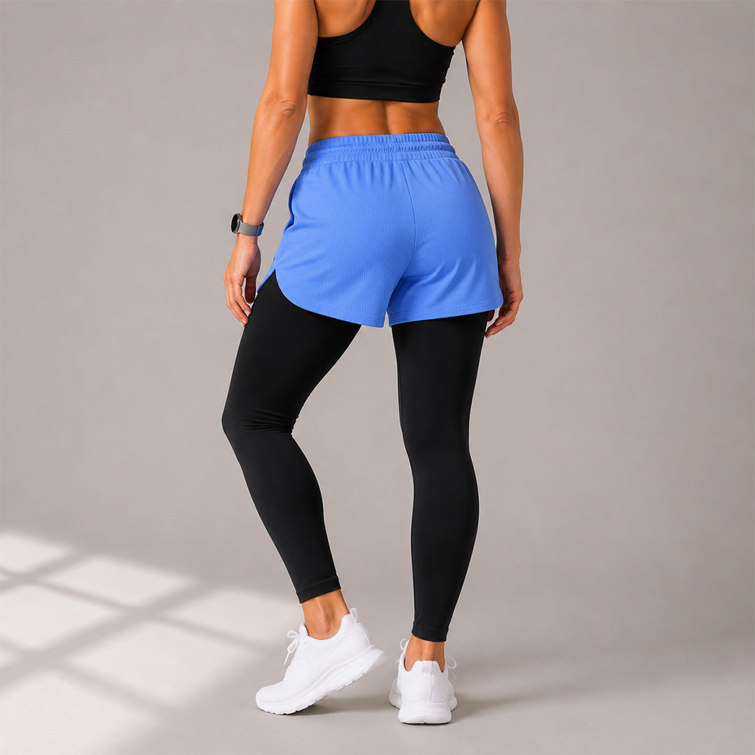 FIREOX Women Double Shorts Full, Sky Blue-1, 2026