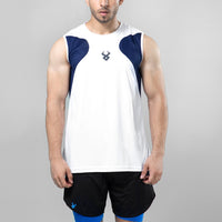 FIREOX Actifit Training Tank Top, White Navy Blue