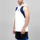 FIREOX Actifit Training Tank Top, White Navy Blue