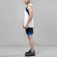FIREOX Actifit Training Tank Top, White Navy Blue