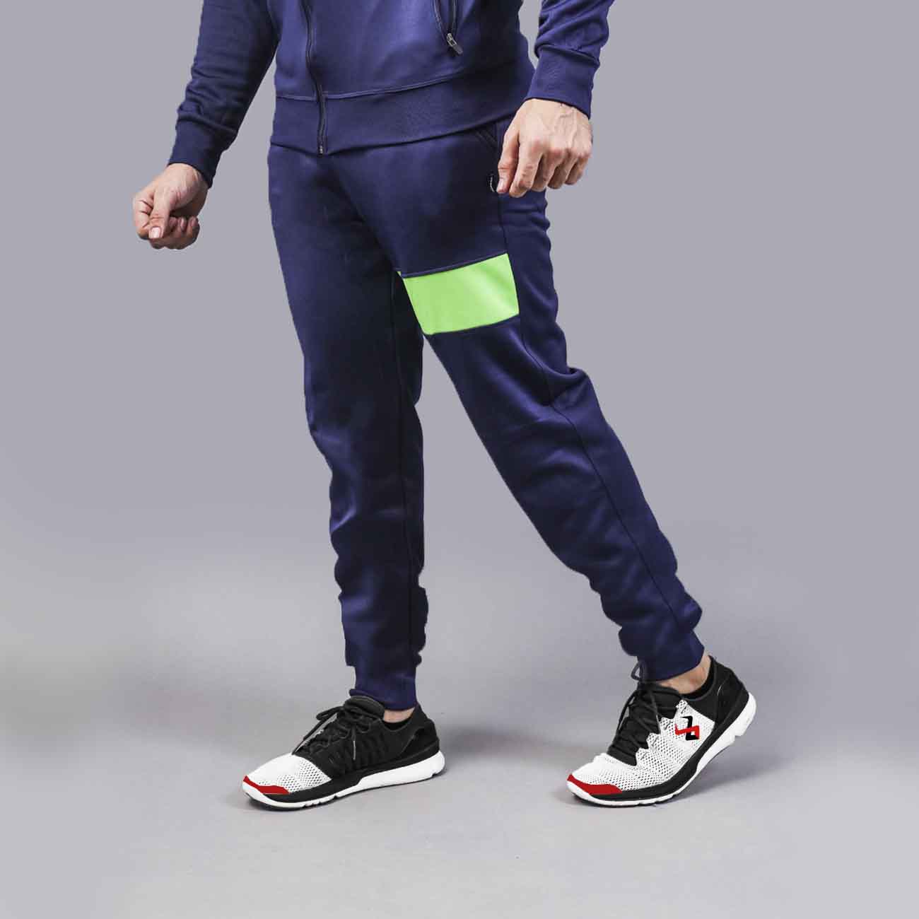 FIREOX Activewear Trouser, Navy Fluorescent Green, 2021