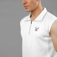 FIREOX Sleeveless Sweater, White Silver