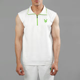 FIREOX Sleeveless Sweater, White Green