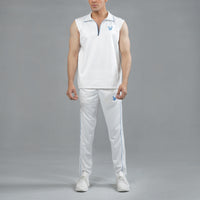 FIREOX Sleeveless Sweater, White Blue