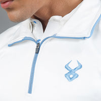 FIREOX Sleeveless Sweater, White Blue