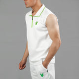 FIREOX Sleeveless Sweater, White Green