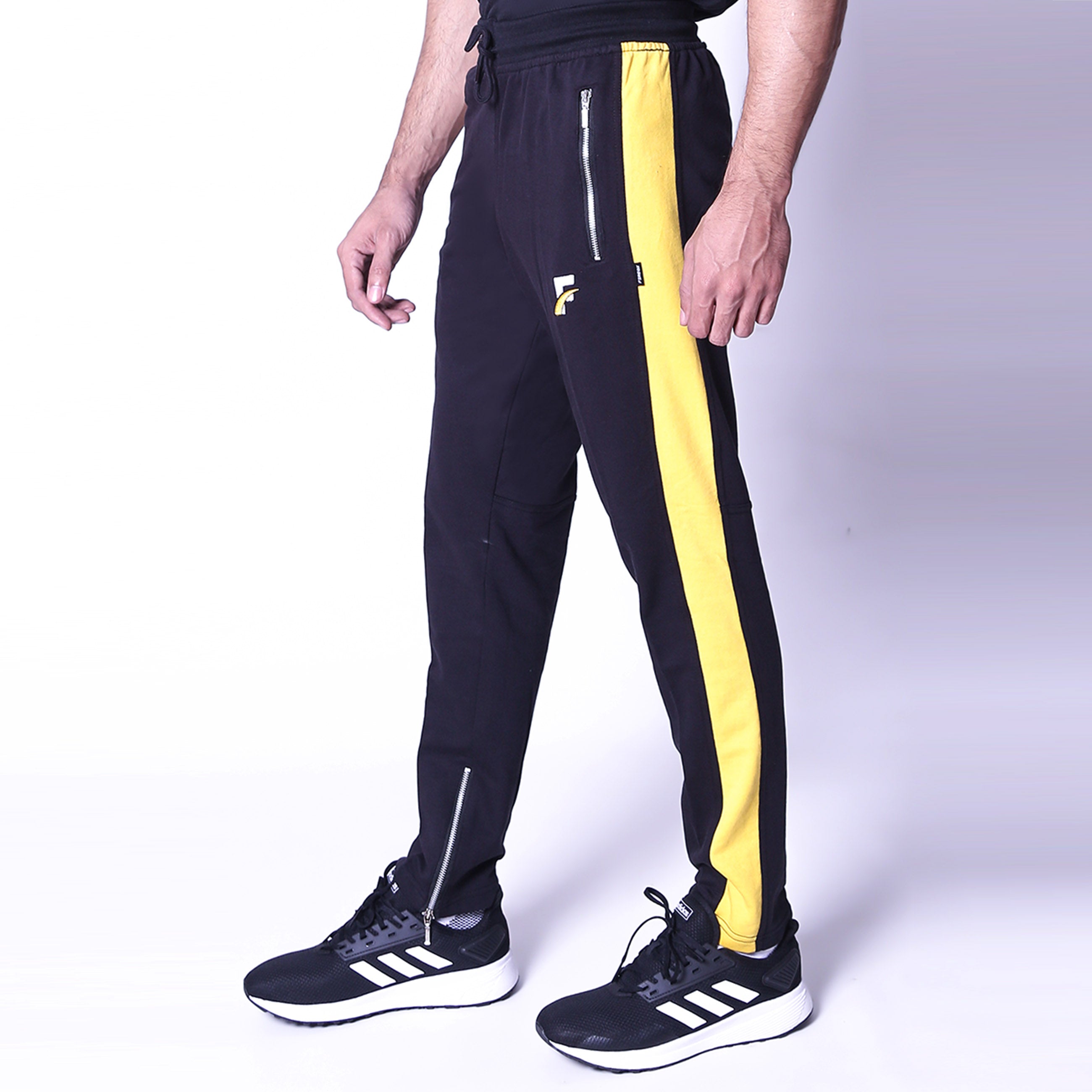 FIREOX Activewear Trouser Black Yellow, Single Stripe, 2023