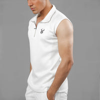 FIREOX Sleeveless Sweater, White Silver
