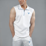 FIREOX Sleeveless Sweater, White Blue
