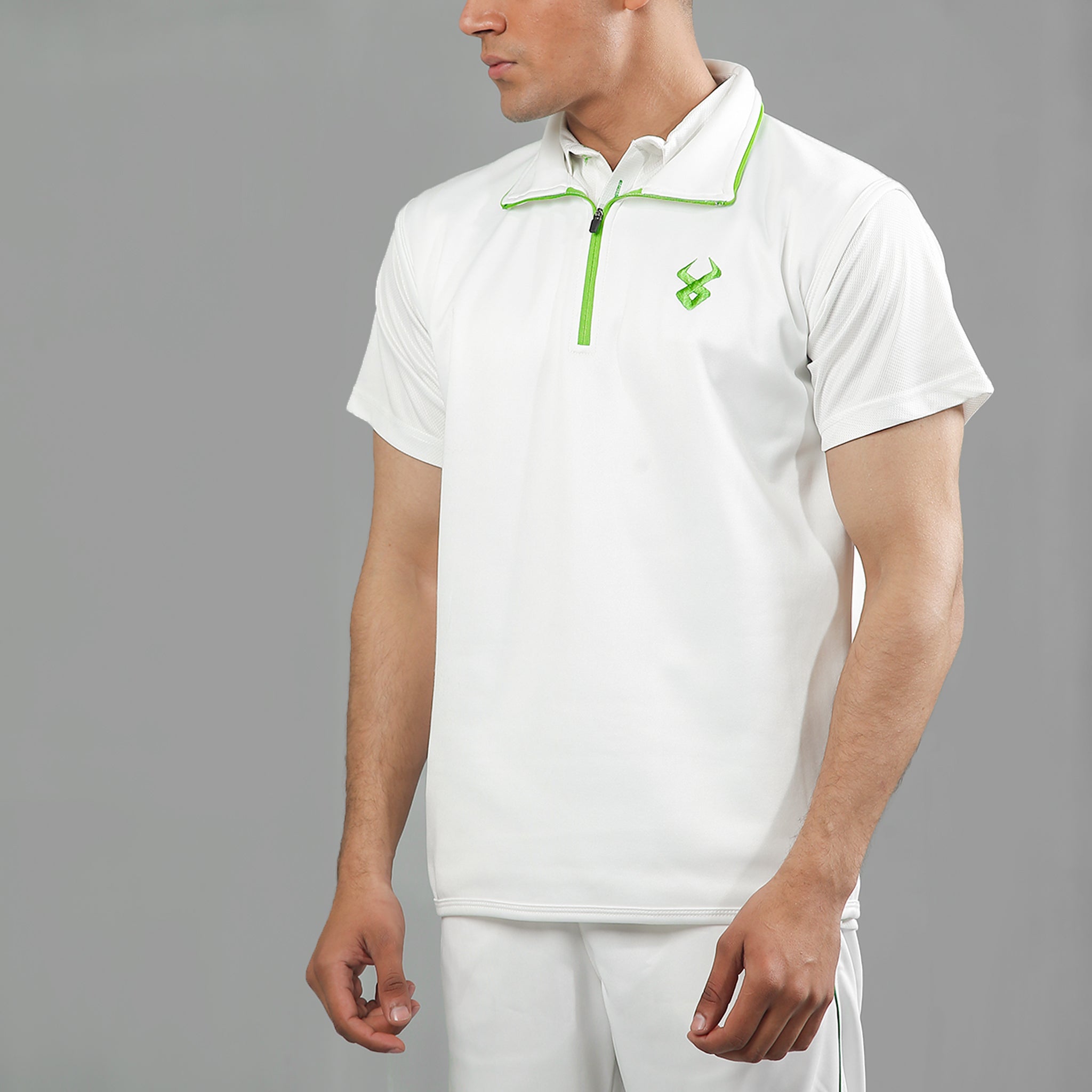 FIREOX Sleeveless Sweater, White Green