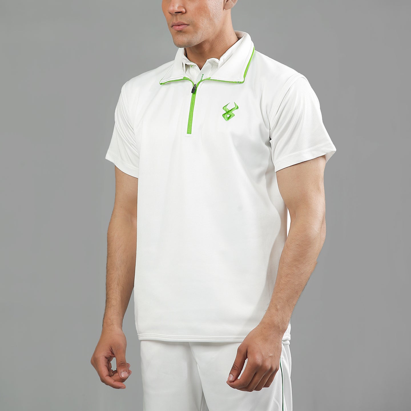 FIREOX Sleeveless Sweater, White Green