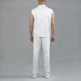 FIREOX Sleeveless Sweater, White Blue