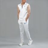 FIREOX Sleeveless Sweater, White Blue