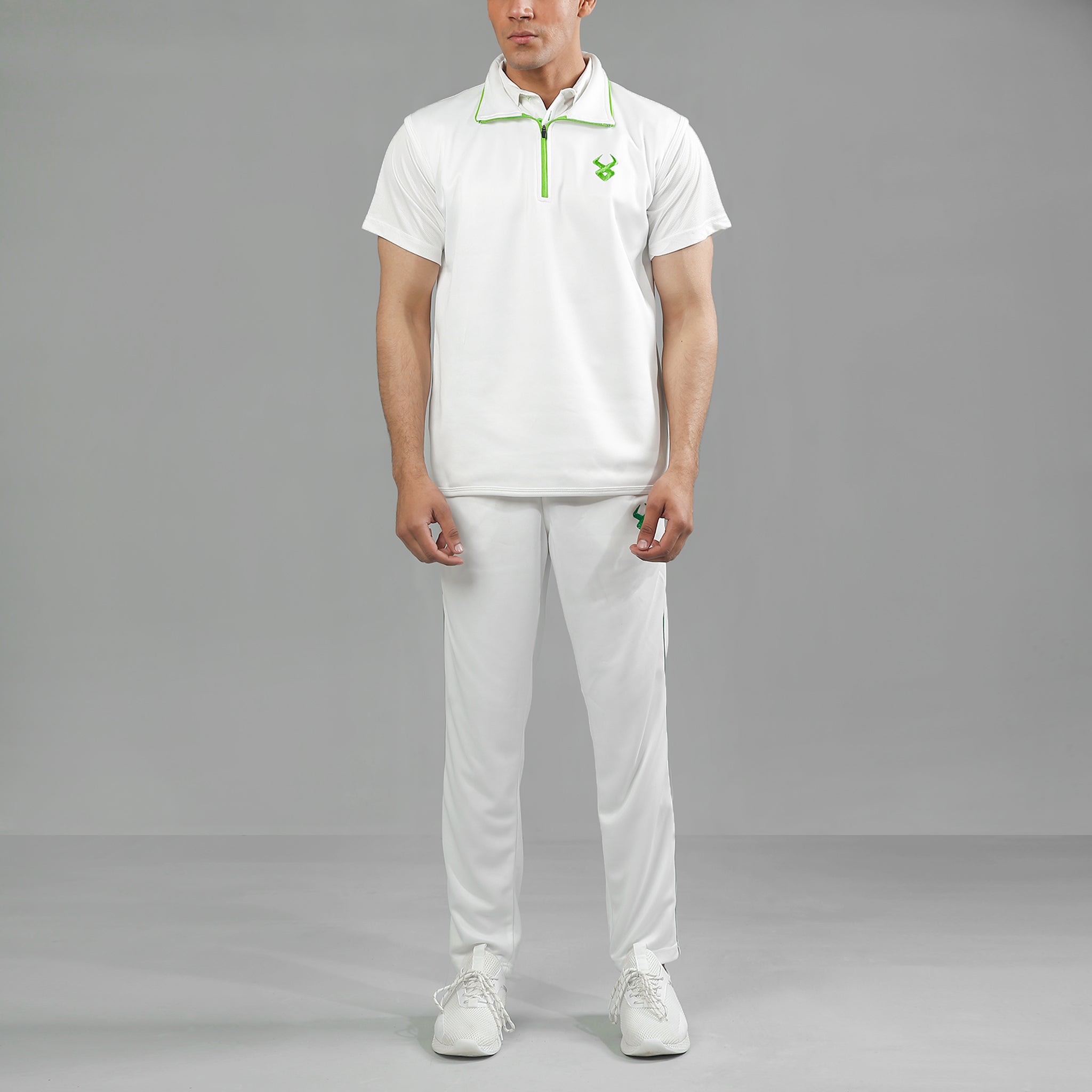 FIREOX Sleeveless Sweater, White Green