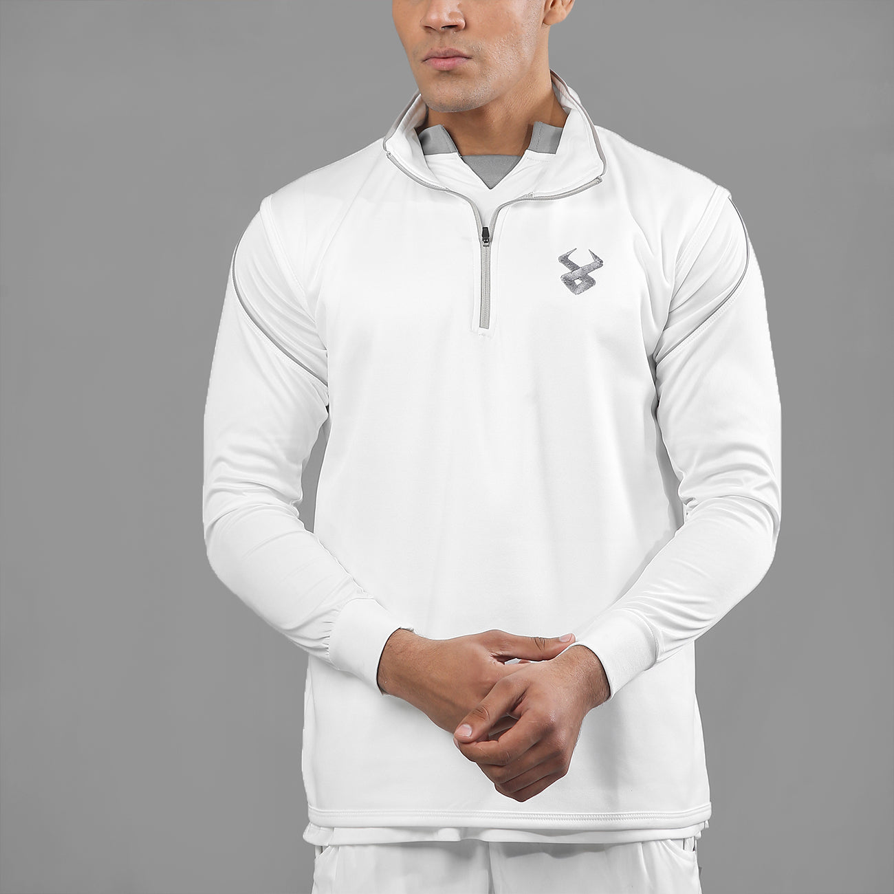 FIREOX Sleeveless Sweater, White Silver