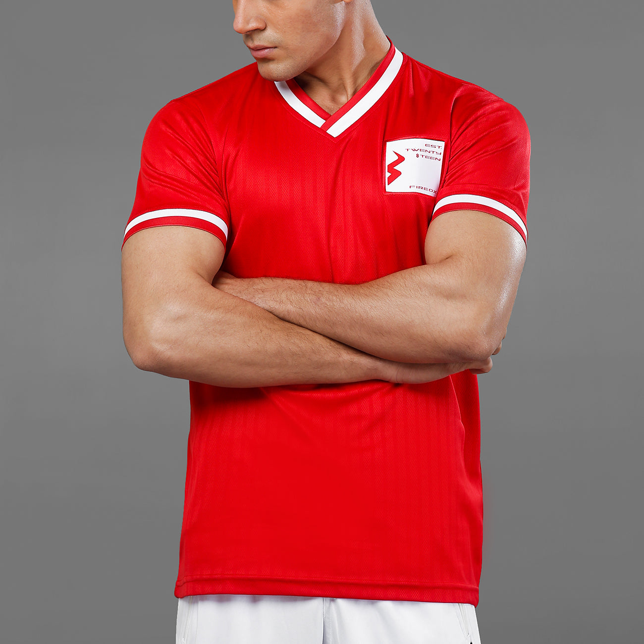 FIREOX Actifit T-Shirt, V-Neck, Red, 2022