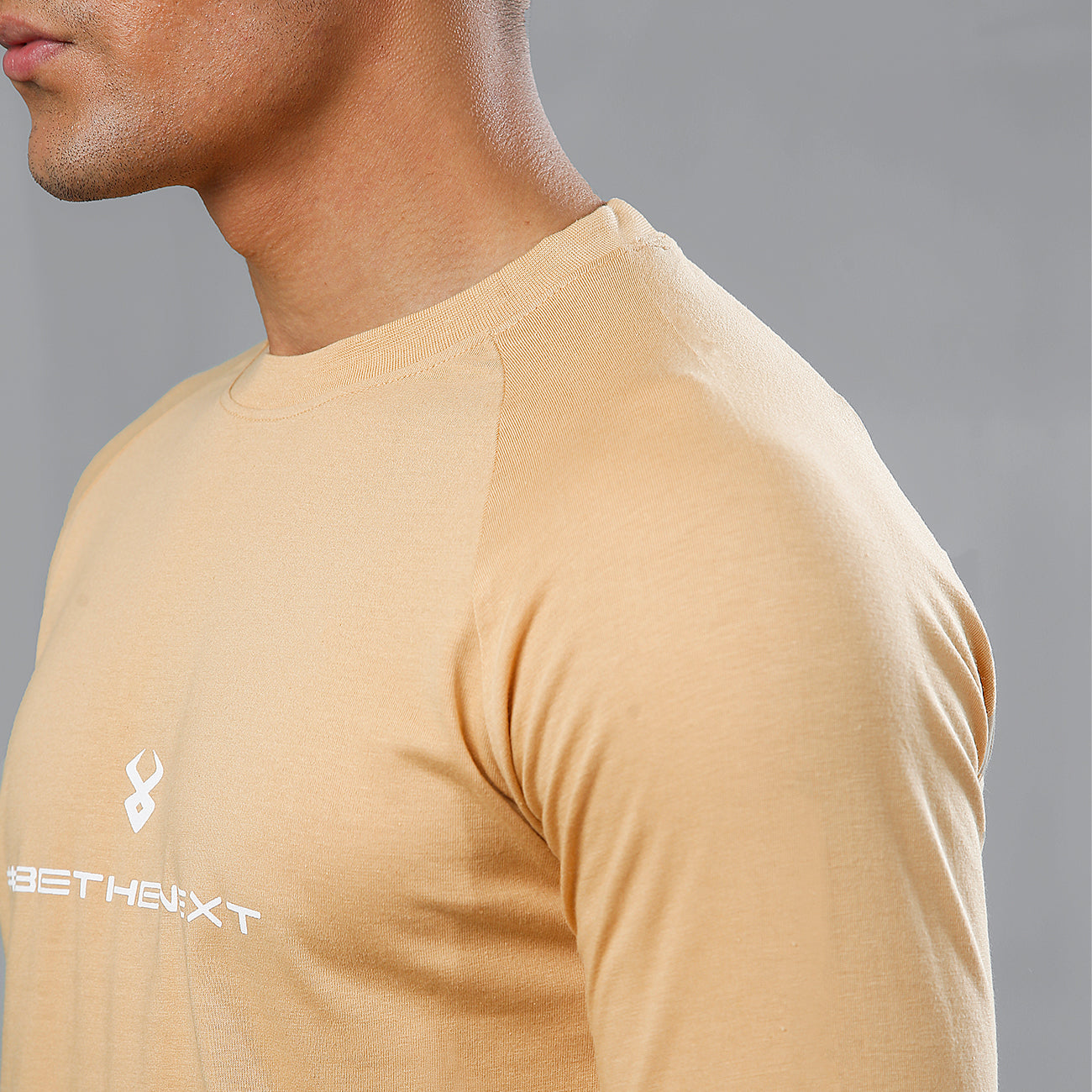 FIREOX Cotton T-Shirt, Full Sleeves, Round Neck, Beige, 2022