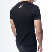 FIREOX Cotton T-Shirt, Half Sleeves, Round Neck, Black, D2