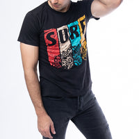 FIREOX Cotton T-Shirt, Half Sleeves, Round Neck, Black, D2