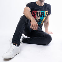 FIREOX Cotton T-Shirt, Half Sleeves, Round Neck, Black, D2