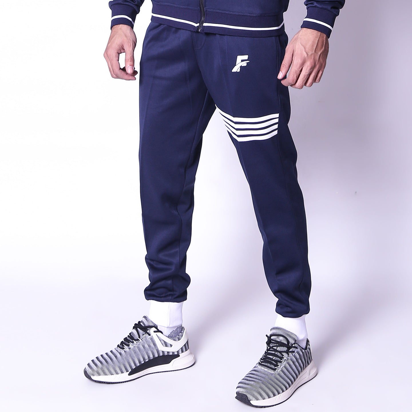 FIREOX Activewear Trouser, Navy Blue, White