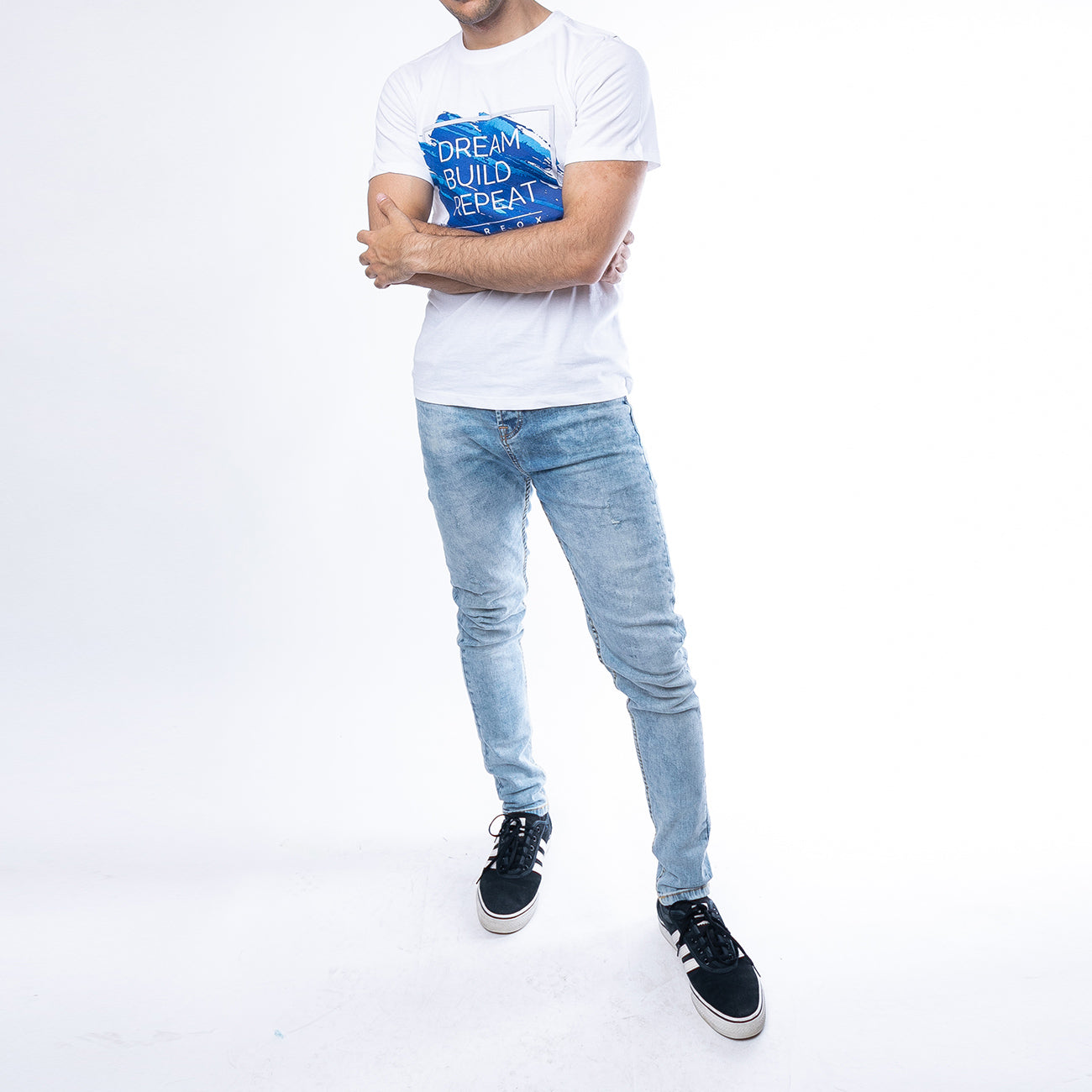 FIREOX Cotton T-Shirt, Half Sleeves, Round Neck, White, D1